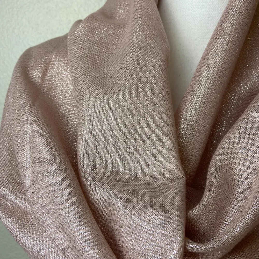 NWOT Ellen Tracy Pink Metallic Scarf & Wrap 33